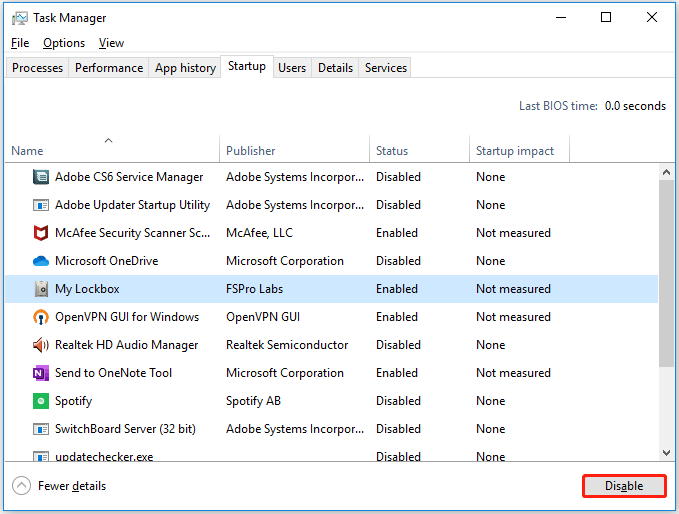 disable the unnecessary programs at Startup