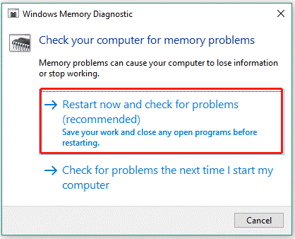check memory problems