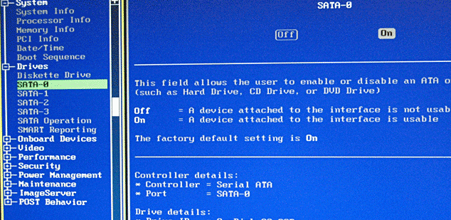 turn on the SATA port