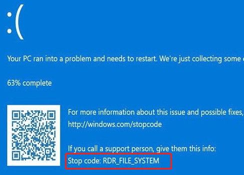 RDR FILE SYSTEM BSoD error