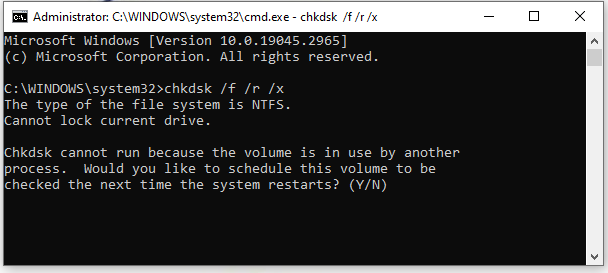 check hard drive using CHKDSK