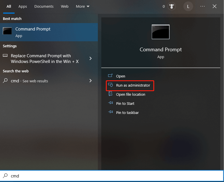 chạy Command Prompt dưới quyền quản trị