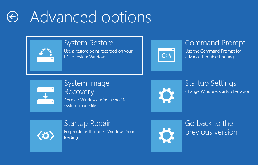 select System Restore