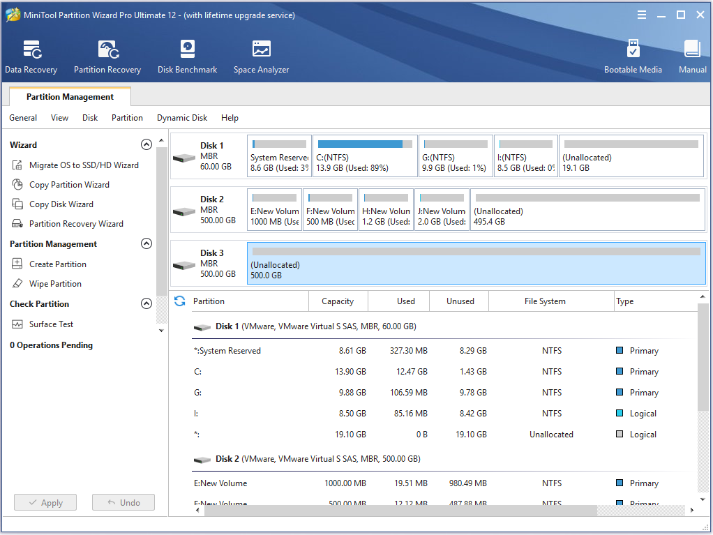 Disk Map Location of Partition Manager | MiniTool Tutorial