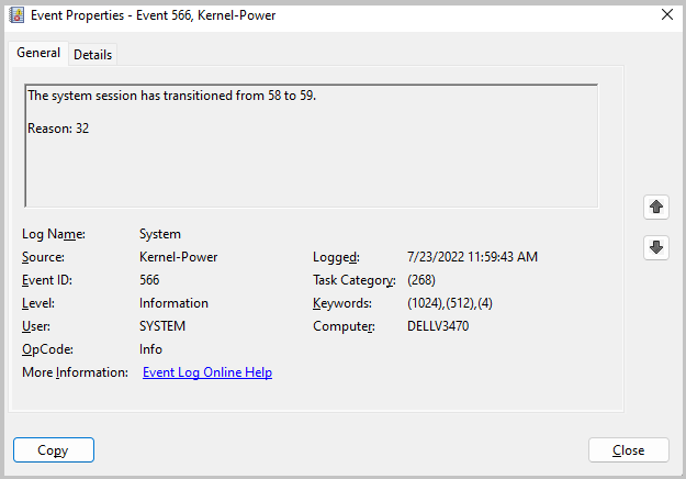 error 566 Kernel Power Error