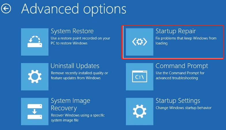 select Startup Repair