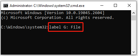Change drive label with cmd