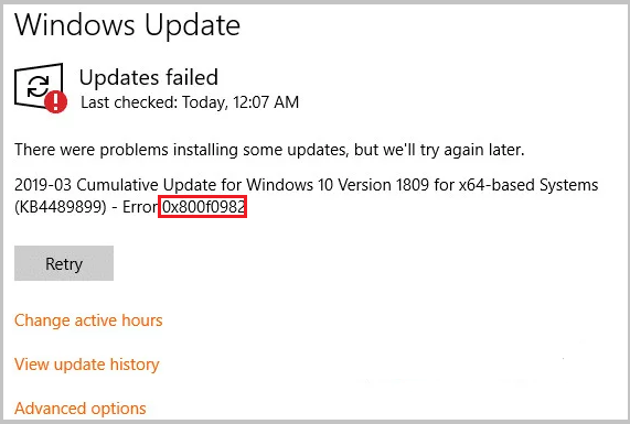 0x800f0982