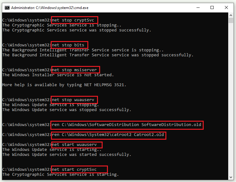 reset the Windows Update components