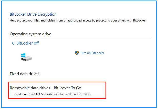 BitLocker not showing for USB