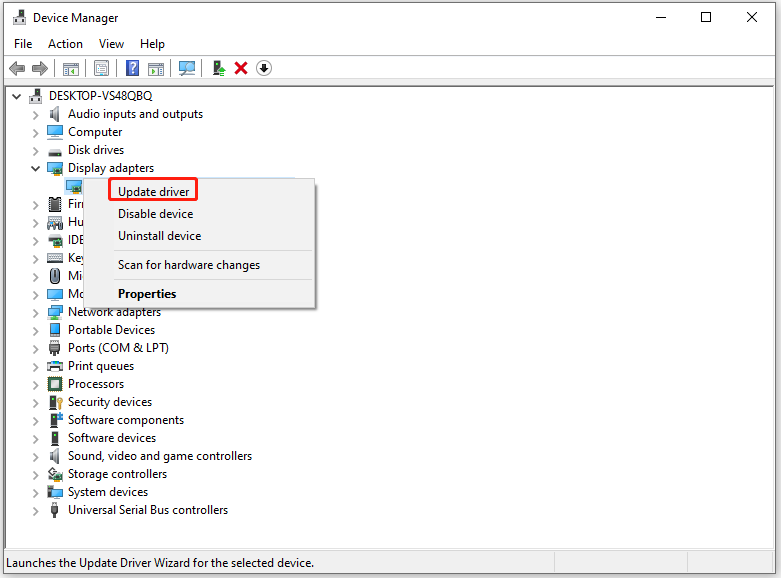 click Update driver