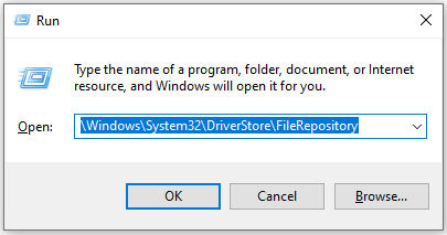 open FileRepository folder using the Run box