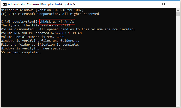 run CHKDSK