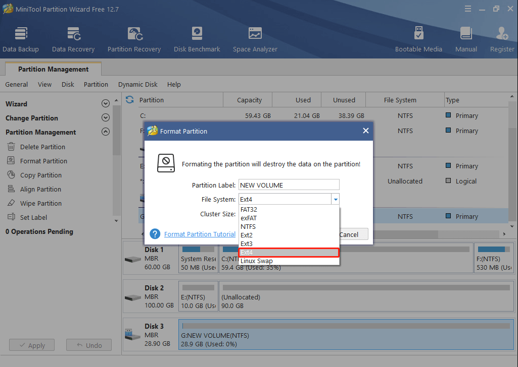 Select Ext4