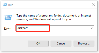 how to assign drive letter to partition diskpart type diskpart in the Run box