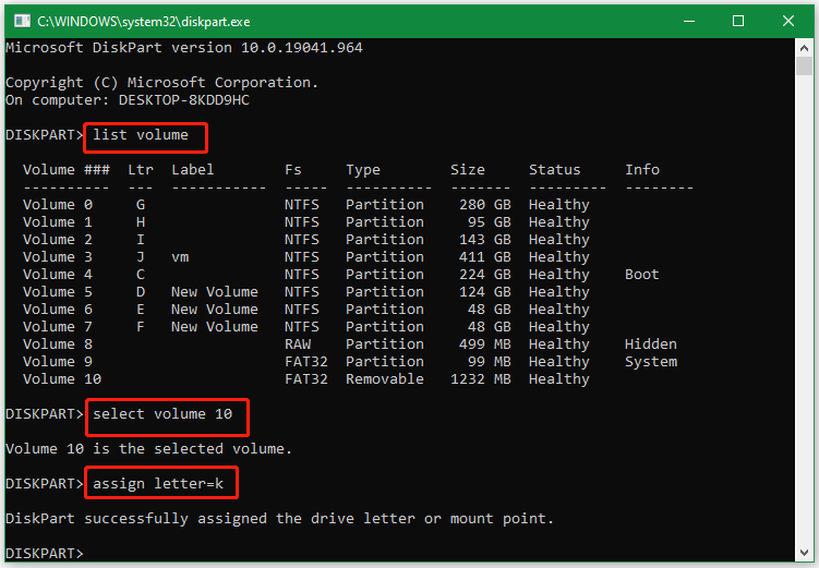 how to assign drive letter to partition diskpart diskpart assign drive letter