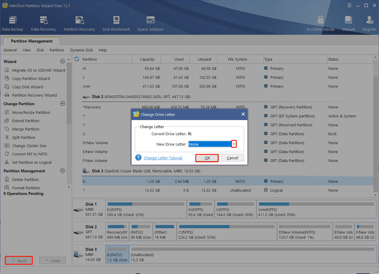 how to assign drive letter to partition diskpart unassign drive letter using MiniTool
