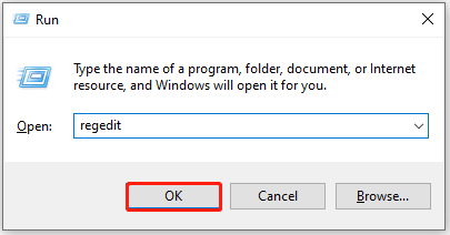 open Registry Editor from the Run window