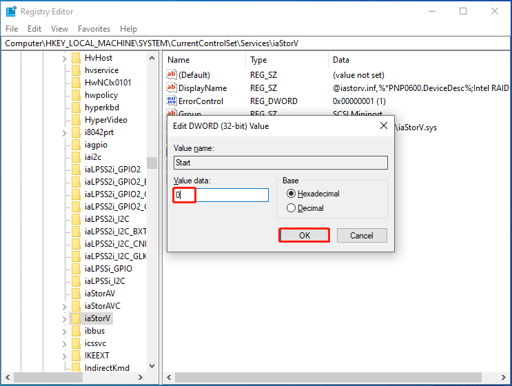 configure the value data and click OK