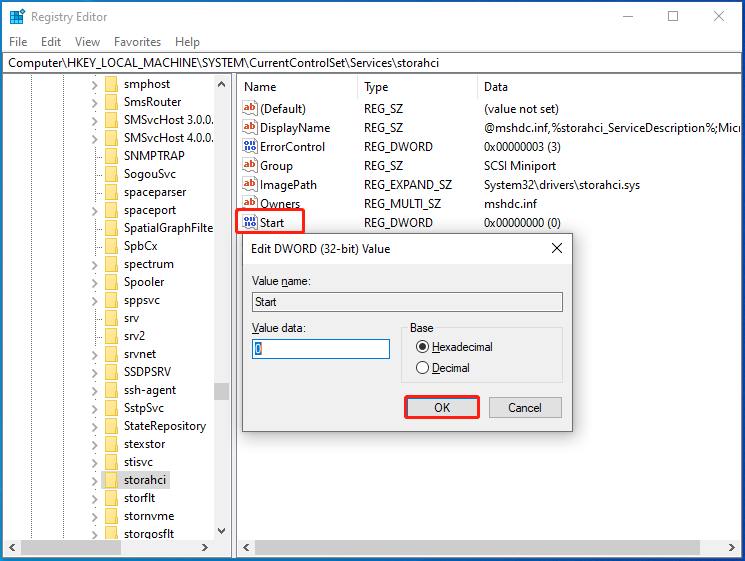 set value data