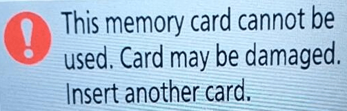 Nikon camera not recognizing SD card