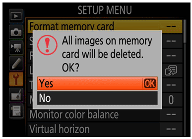 format Nikon memory card