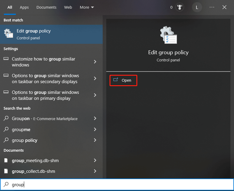 open Group Policy