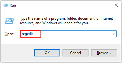 open Registry from the Run window
